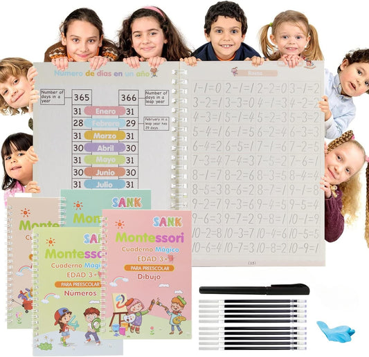 Cuadernos de Caligrafía Reutilizables (Modelo 2025) MÉTODO MONTESSORI