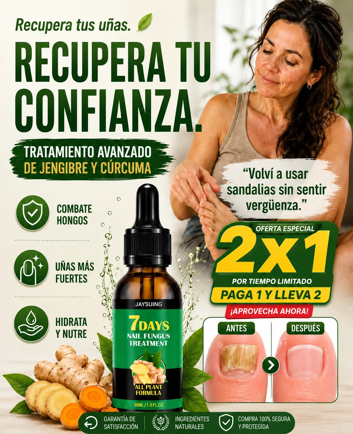 2x1 | Vuelve a Enseñar Tus Uñas™ Fórmula Reparadora para Uñas con Hongos