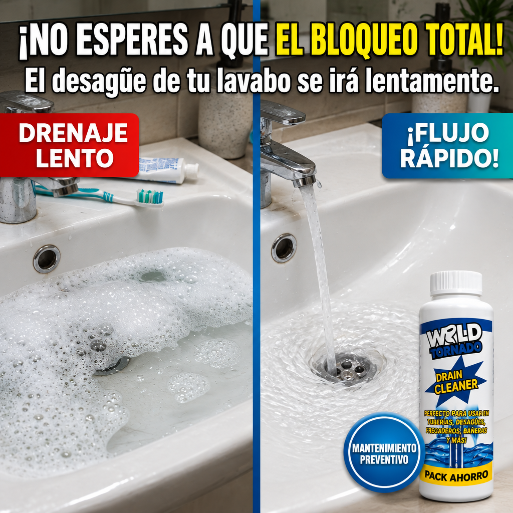 Pack de 3 botes de Wild Tornado / Acción profunda contra atascos, bacterias y malos olores.