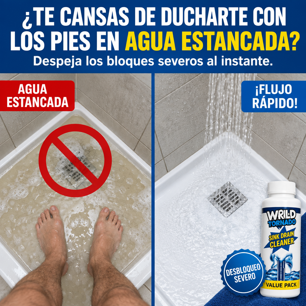 Pack de 3 botes de Wild Tornado / Acción profunda contra atascos, bacterias y malos olores.