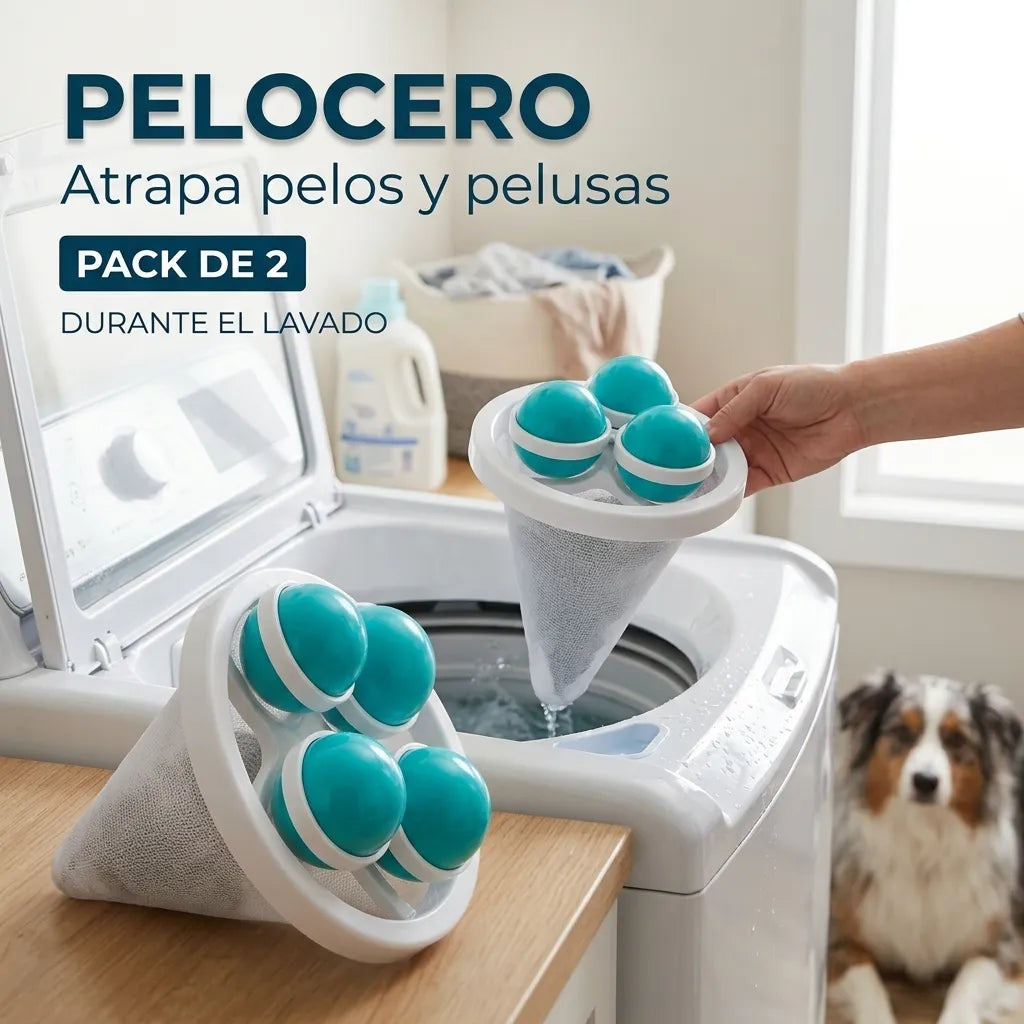 Pack de 2 PeloCero - Atrapa pelos y pelusas durante el lavado