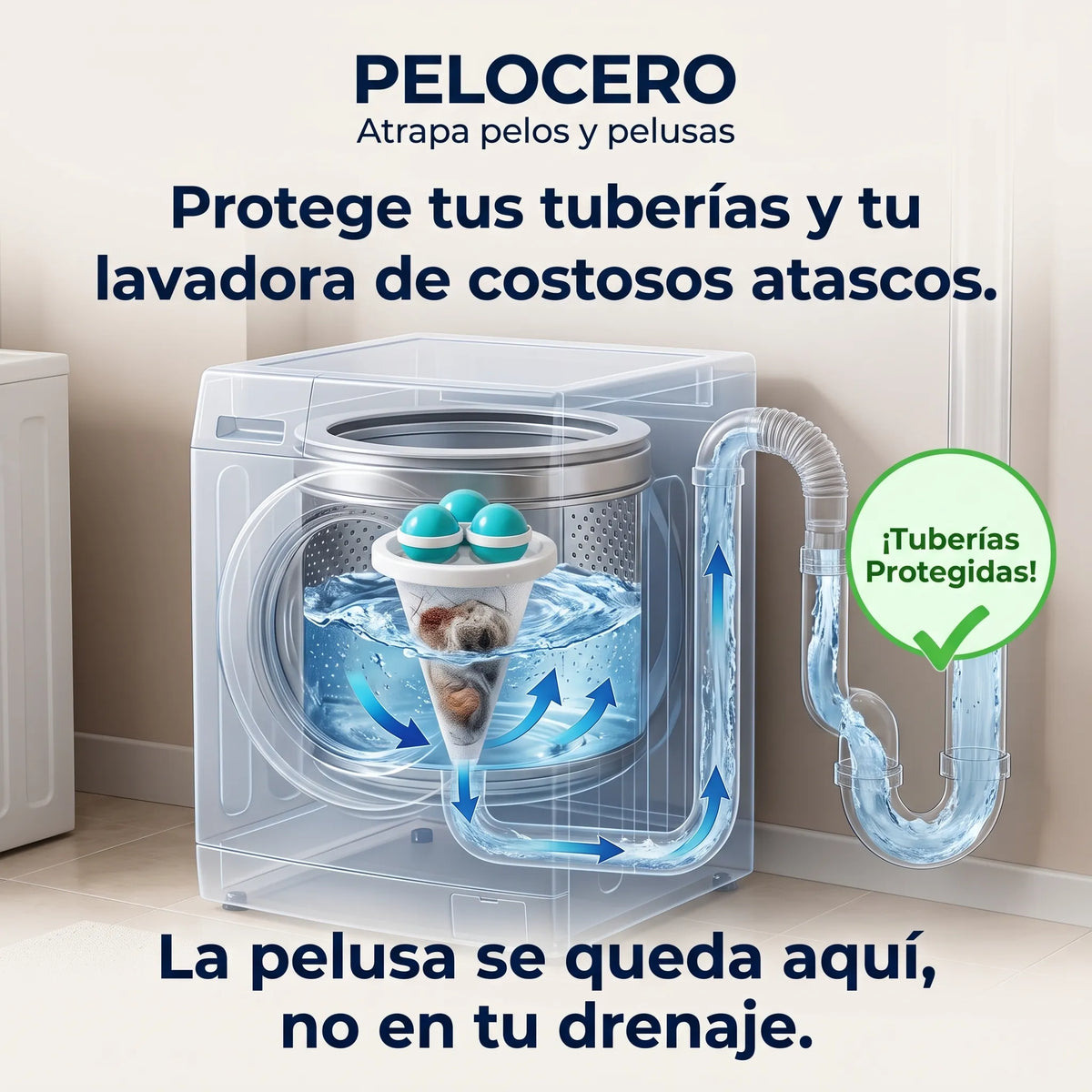 Pack de 2 PeloCero - Atrapa pelos y pelusas durante el lavado
