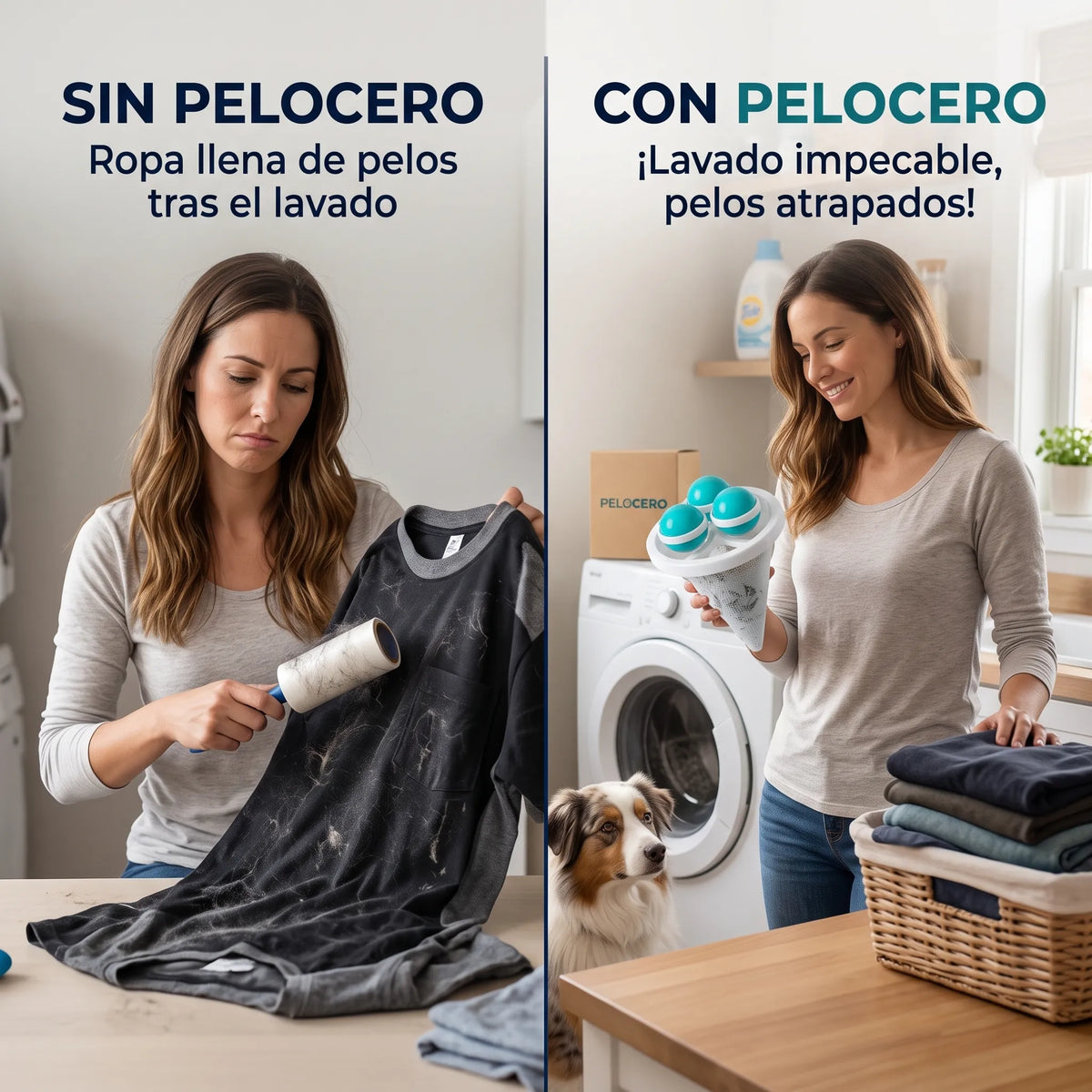 Pack de 2 PeloCero - Atrapa pelos y pelusas durante el lavado