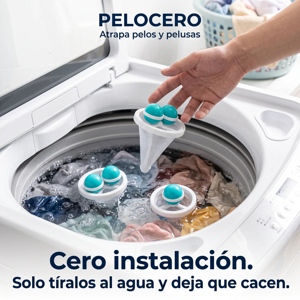 Pack de 2 PeloCero - Atrapa pelos y pelusas durante el lavado